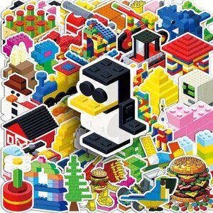LEGO Style Building Blocks Stickers (25 Piece) NEW IN‎ PACKAGE & SO CUTE!